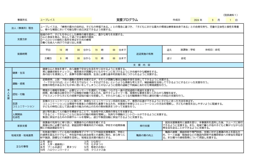 ユープレイスの支援プログラム